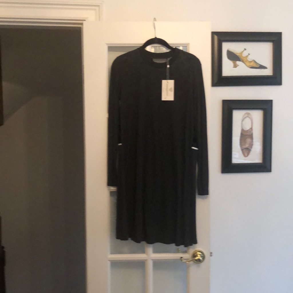 Antipodium London Gray T Shirt Dress With Sheer Back